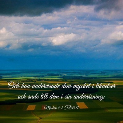 Picture 03 - Markus 4:2 SV1917 - Och han undervisade dem mycket i liknelser och - Bible Verse Picture