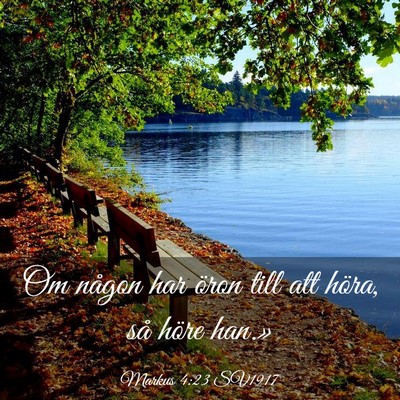 Picture 03 - Markus 4:23 SV1917 - Om någon har öron till att höra, så höre - Bible Verse Picture