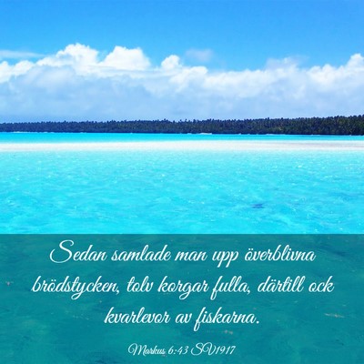 Picture 03 - Markus 6:43 SV1917 - Sedan samlade man upp överblivna brödstycken, - Bible Verse Picture