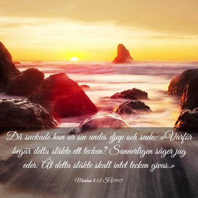 Picture 03 - Markus 8:12 SV1917 - Då suckade han ur sin andes djup och sade: - Bible Verse Picture