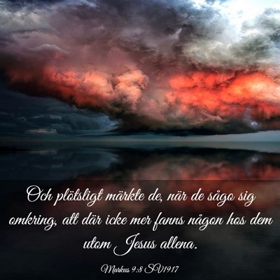 Picture 03 - Markus 9:8 SV1917 - Och plötsligt märkte de, när de sågo sig - Bible Verse Picture