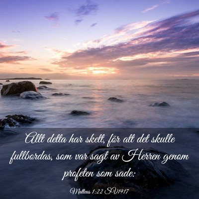 Picture 03 - Matteus 1:22 SV1917 - Allt detta har skett, för att det skulle - Bible Verse Picture