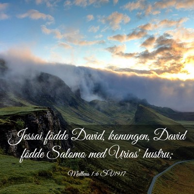 Picture 03 - Matteus 1:6 SV1917 - Jessai födde David, konungen, David födde - Bible Verse Picture