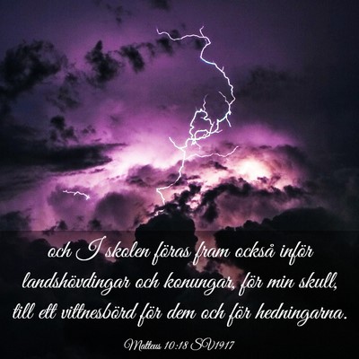 Picture 03 - Matteus 10:18 SV1917 - och I skolen föras fram också inför - Bible Verse Picture