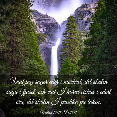 Picture 03 - Matteus 10:27 SV1917 - Vad jag säger eder i mörkret, det skolen säga - Bible Verse Picture