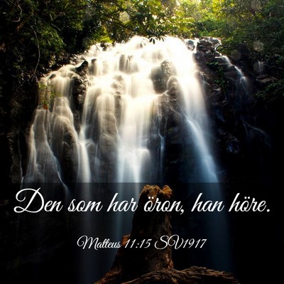 Picture 03 - Matteus 11:15 SV1917 - Den som har öron, han - Bible Verse Picture