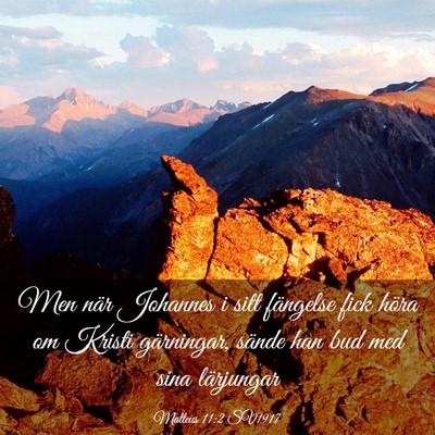 Picture 03 - Matteus 11:2 SV1917 - Men när Johannes i sitt fängelse fick höra om - Bible Verse Picture