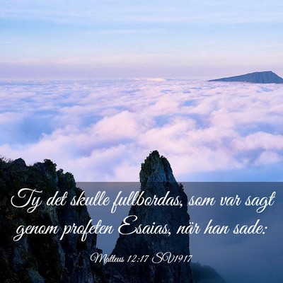 Picture 03 - Matteus 12:17 SV1917 - Ty det skulle fullbordas, som var sagt genom - Bible Verse Picture