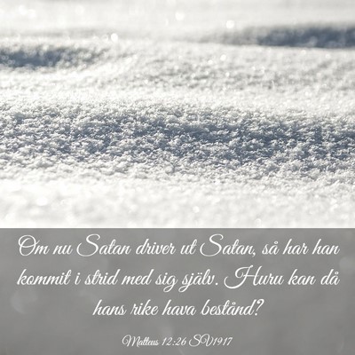 Picture 03 - Matteus 12:26 SV1917 - Om nu Satan driver ut Satan, så har han kommit i - Bible Verse Picture