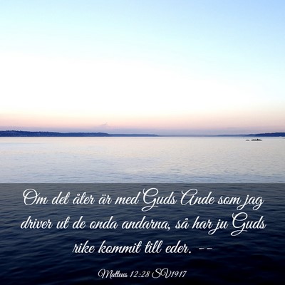 Picture 03 - Matteus 12:28 SV1917 - Om det åter är med Guds Ande som jag driver ut - Bible Verse Picture