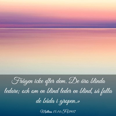 Picture 03 - Matteus 15:14 SV1917 - Frågen icke efter dem. De äro blinda ledare; - Bible Verse Picture
