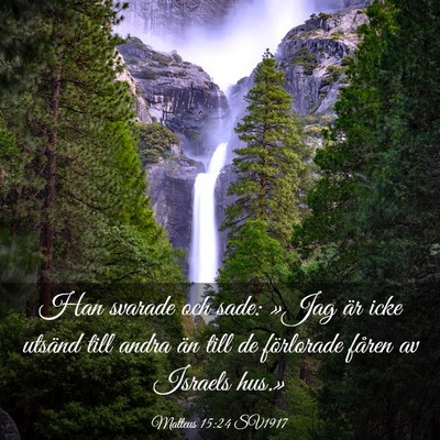 Picture 03 - Matteus 15:24 SV1917 - Han svarade och sade: »Jag är icke utsänd till - Bible Verse Picture