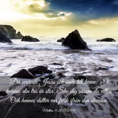 Picture 03 - Matteus 15:28 SV1917 - Då svarade Jesus och sade till henne: »O - Bible Verse Picture