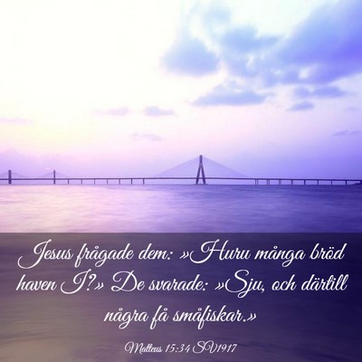 Picture 03 - Matteus 15:34 SV1917 - Jesus frågade dem: »Huru många bröd haven - Bible Verse Picture