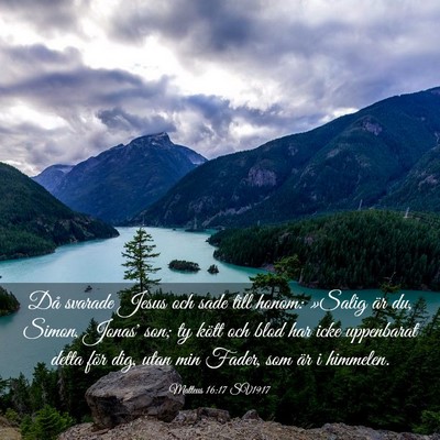 Picture 03 - Matteus 16:17 SV1917 - Då svarade Jesus och sade till honom: »Salig - Bible Verse Picture