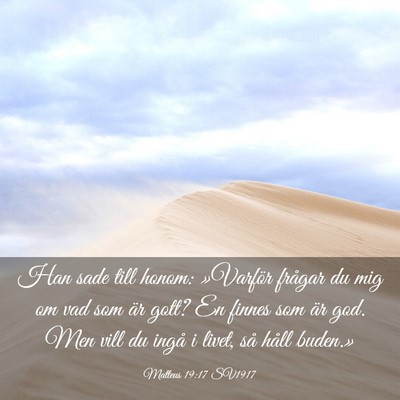 Picture 03 - Matteus 19:17 SV1917 - Han sade till honom: »Varför frågar du mig om - Bible Verse Picture
