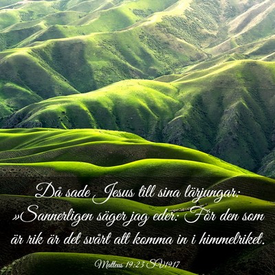 Picture 03 - Matteus 19:23 SV1917 - Då sade Jesus till sina lärjungar: - Bible Verse Picture