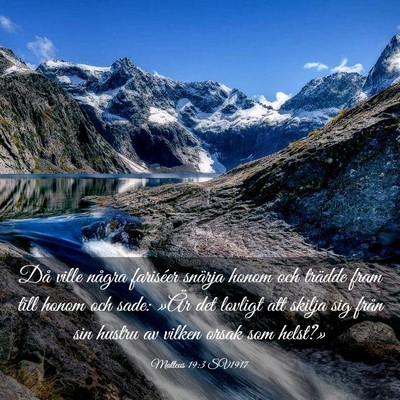 Picture 03 - Matteus 19:3 SV1917 - Då ville några fariséer snärja honom och - Bible Verse Picture