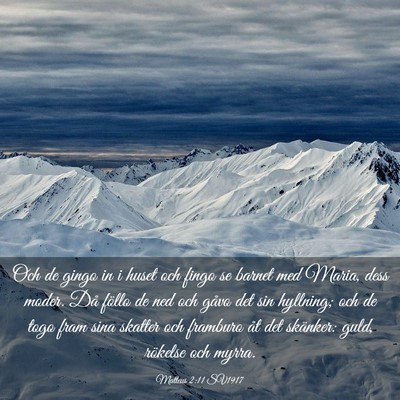 Picture 03 - Matteus 2:11 SV1917 - Och de gingo in i huset och fingo se barnet med - Bible Verse Picture