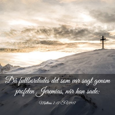 Picture 03 - Matteus 2:17 SV1917 - Då fullbordades det som var sagt genom profeten - Bible Verse Picture