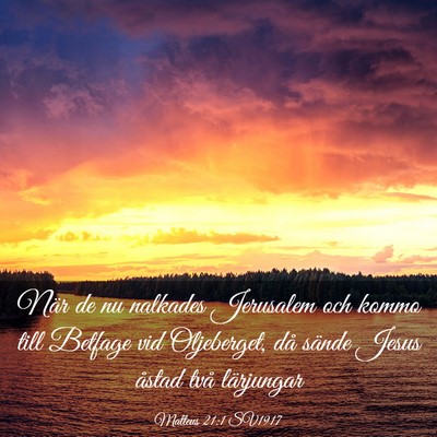 Picture 03 - Matteus 21:1 SV1917 - När de nu nalkades Jerusalem och kommo till - Bible Verse Picture