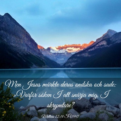 Picture 03 - Matteus 22:18 SV1917 - Men Jesus märkte deras ondska och sade: - Bible Verse Picture