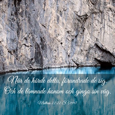 Picture 03 - Matteus 22:22 SV1917 - När de hörde detta, förundrade de sig. Och de - Bible Verse Picture