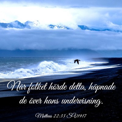 Picture 03 - Matteus 22:33 SV1917 - När folket hörde detta, häpnade de över hans - Bible Verse Picture