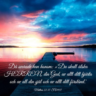 Picture 03 - Matteus 22:37 SV1917 - Då svarade han honom: »'Du skall älska HERREN, - Bible Verse Picture