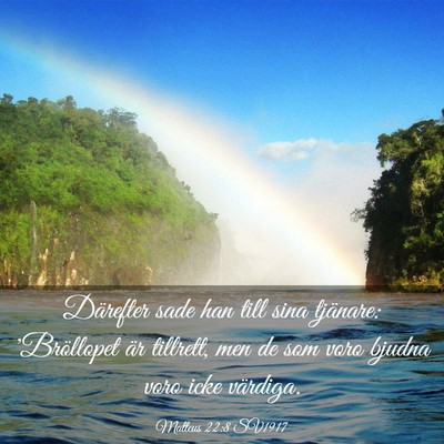 Picture 03 - Matteus 22:8 SV1917 - Därefter sade han till sina tjänare: - Bible Verse Picture