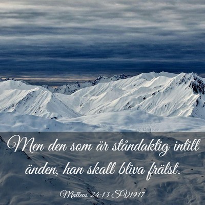 Picture 03 - Matteus 24:13 SV1917 - Men den som är ståndaktig intill änden, han - Bible Verse Picture