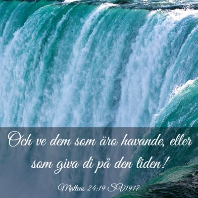 Picture 03 - Matteus 24:19 SV1917 - Och ve dem som äro havande, eller som giva di - Bible Verse Picture