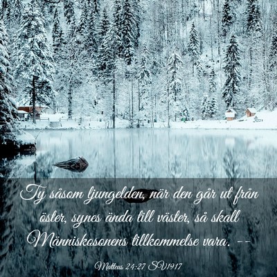 Picture 03 - Matteus 24:27 SV1917 - Ty såsom ljungelden, när den går ut från - Bible Verse Picture