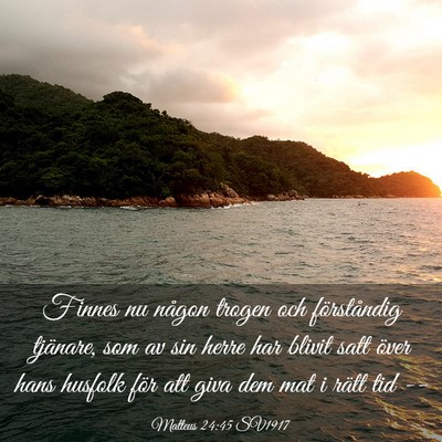 Picture 03 - Matteus 24:45 SV1917 - Finnes nu någon trogen och förståndig - Bible Verse Picture