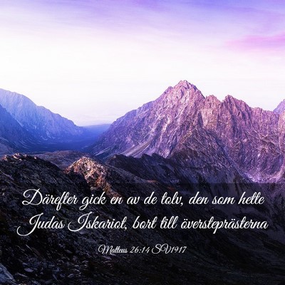 Picture 03 - Matteus 26:14 SV1917 - Därefter gick en av de tolv, den som hette Judas - Bible Verse Picture