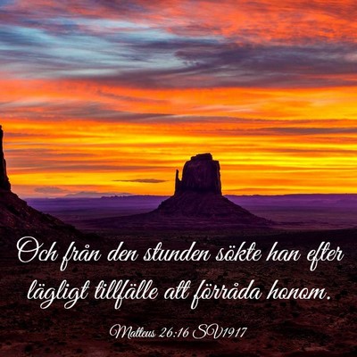 Picture 03 - Matteus 26:16 SV1917 - Och från den stunden sökte han efter lägligt - Bible Verse Picture