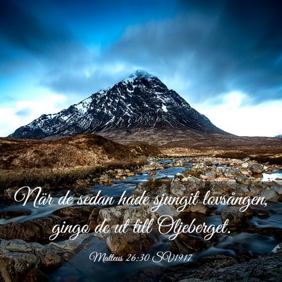 Picture 03 - Matteus 26:30 SV1917 - När de sedan hade sjungit lovsången, gingo de - Bible Verse Picture