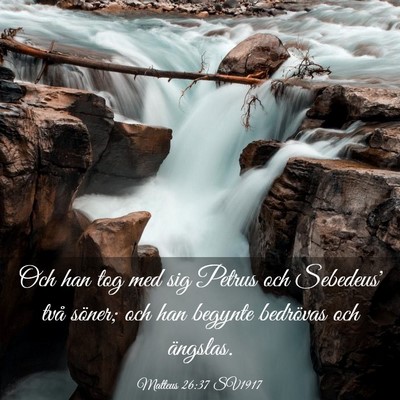 Picture 03 - Matteus 26:37 SV1917 - Och han tog med sig Petrus och Sebedeus' två - Bible Verse Picture