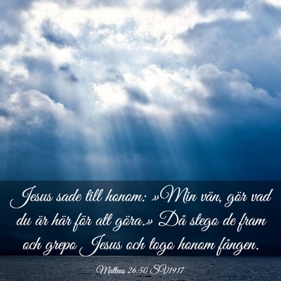 Picture 03 - Matteus 26:50 SV1917 - Jesus sade till honom: »Min vän, gör vad du - Bible Verse Picture