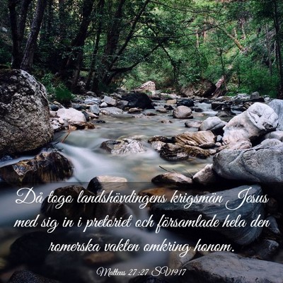 Picture 03 - Matteus 27:27 SV1917 - Då togo landshövdingens krigsmän Jesus med sig - Bible Verse Picture