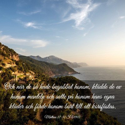 Picture 03 - Matteus 27:31 SV1917 - Och när de så hade begabbat honom, klädde de - Bible Verse Picture