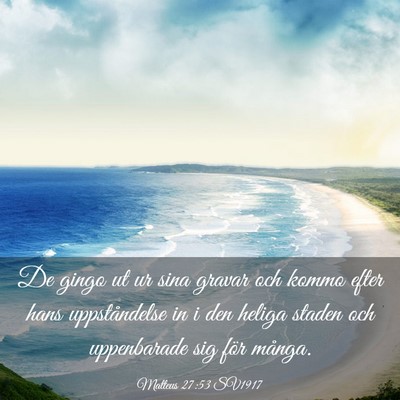 Picture 03 - Matteus 27:53 SV1917 - De gingo ut ur sina gravar och kommo efter hans - Bible Verse Picture