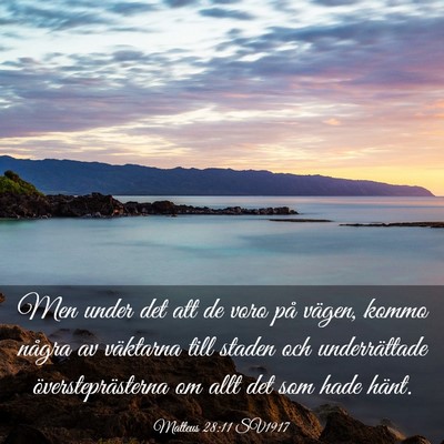 Picture 03 - Matteus 28:11 SV1917 - Men under det att de voro på vägen, kommo - Bible Verse Picture