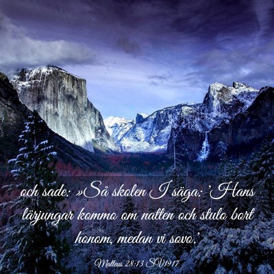 Picture 03 - Matteus 28:13 SV1917 - och sade: »Så skolen I säga: 'Hans lärjungar - Bible Verse Picture