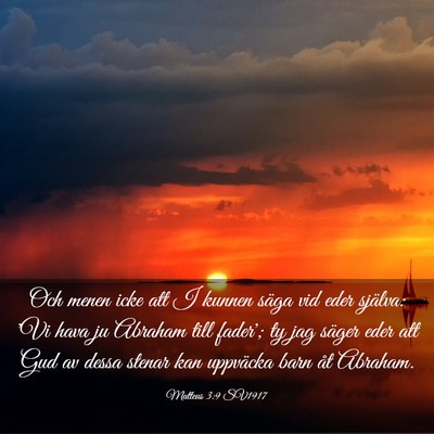 Picture 03 - Matteus 3:9 SV1917 - Och menen icke att I kunnen säga vid eder - Bible Verse Picture