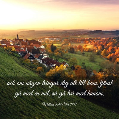 Picture 03 - Matteus 5:41 SV1917 - och om någon tvingar dig att till hans tjänst - Bible Verse Picture