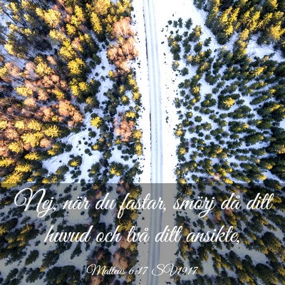 Picture 03 - Matteus 6:17 SV1917 - Nej, när du fastar, smörj då ditt huvud och - Bible Verse Picture
