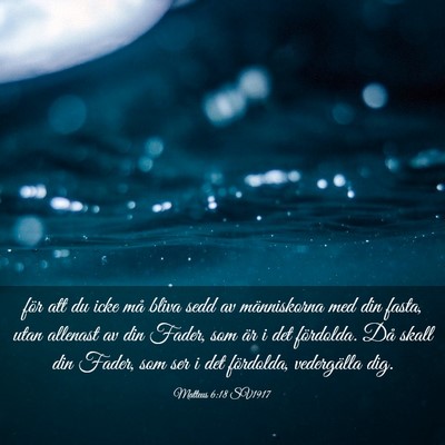 Picture 03 - Matteus 6:18 SV1917 - för att du icke må bliva sedd av människorna - Bible Verse Picture