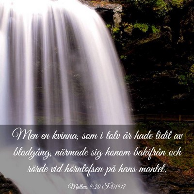 Picture 03 - Matteus 9:20 SV1917 - Men en kvinna, som i tolv år hade lidit av - Bible Verse Picture