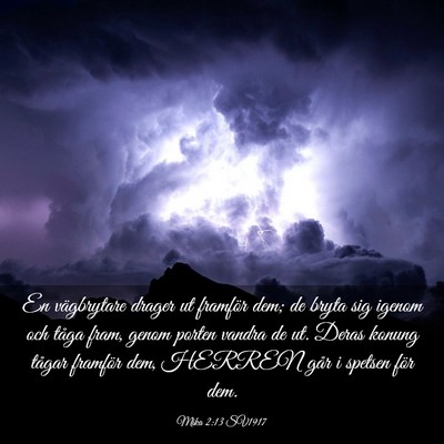 Picture 03 - Mika 2:13 SV1917 - En vägbrytare drager ut framför dem; de bryta - Bible Verse Picture